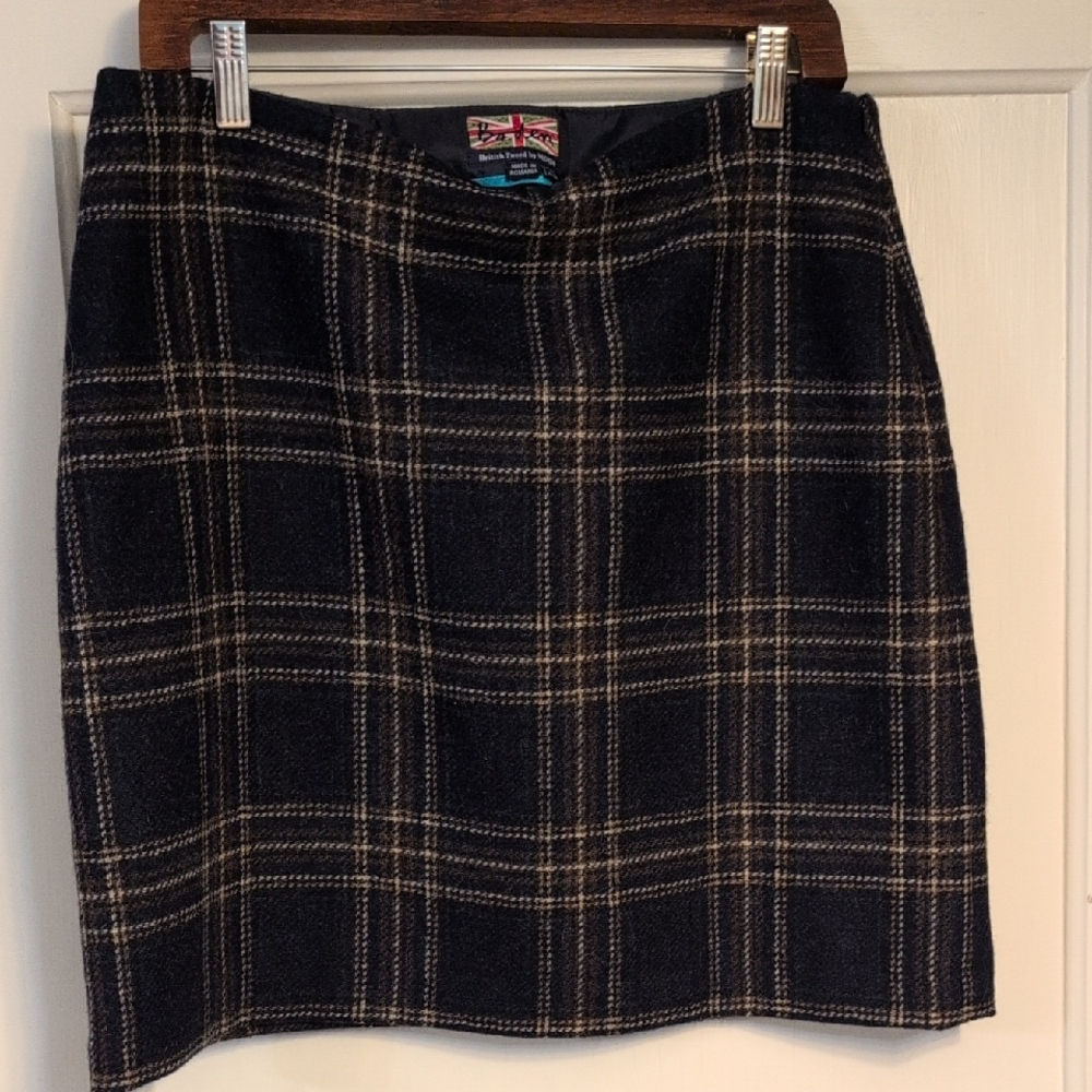Boden Plaid Wool Skirt
